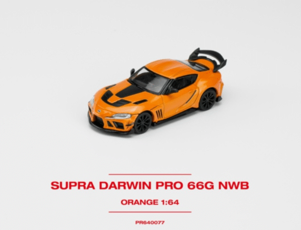 Orange Darwinpro 66g WBK supra in orange (pop race Model 1:64 scale)