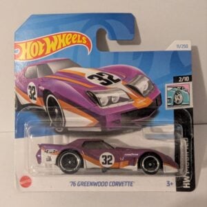 76 Greenwood Corvette Plum, Purple, Orange, White Hot Wheels Model