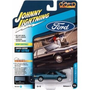 Light Blue 86 Mustang SVO Model Car Johnny Lightning