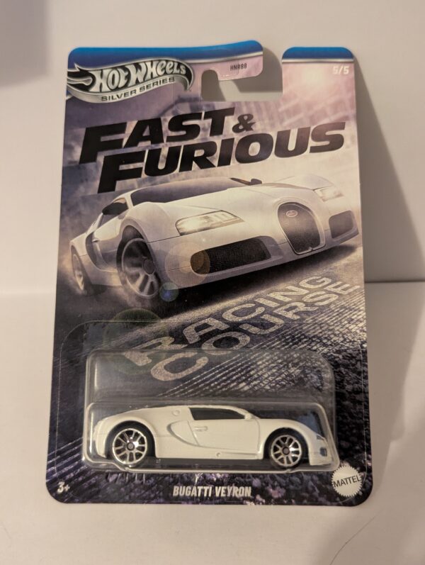 White Bugatti Veyron Hot Wheels Fast & Furious Racing Course