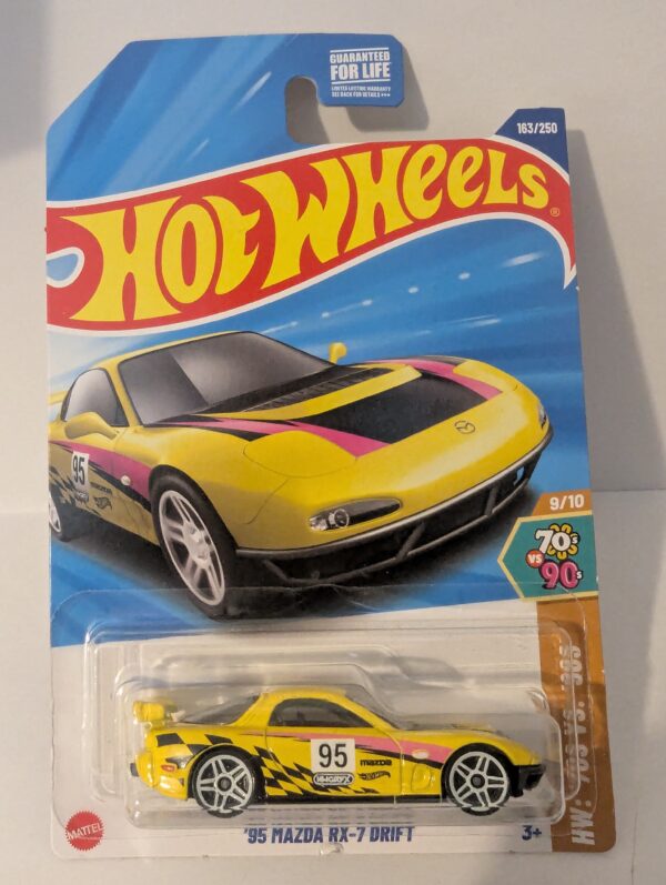 ‘95 Mazda RX-7 Drift Yellow Hot Wheels H Case Toy Car